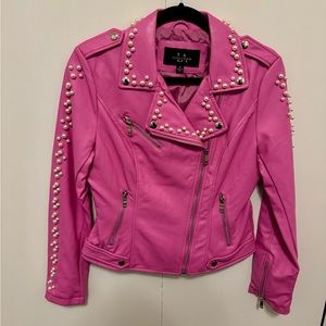 Never been worn. Pink leather jacket.